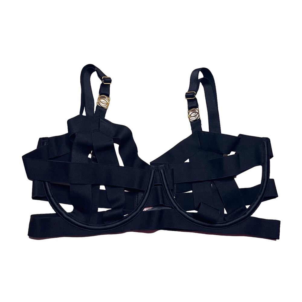Victoria's Secret Very Sexy Unlined Strappy Demi Cage Bra Size 34DDD